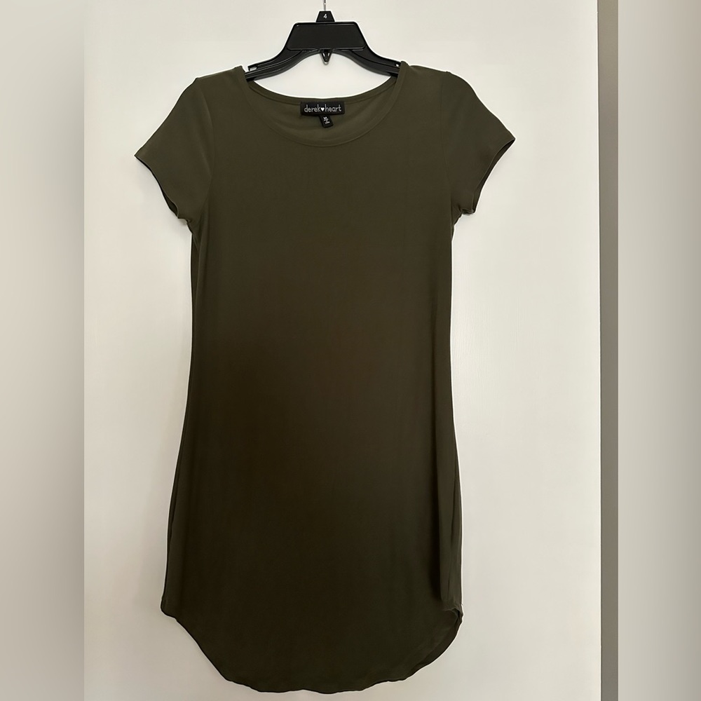 Olive green shirt dress